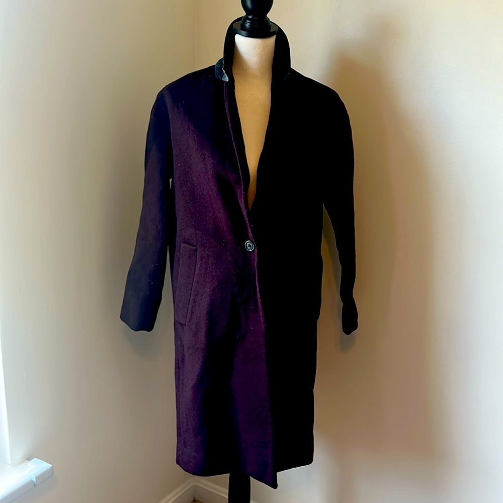Madewell purple wool pea coat